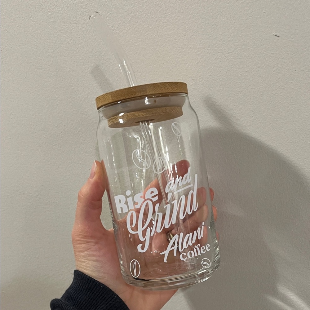Alani Nu Rise and Grind Glass with Straw
